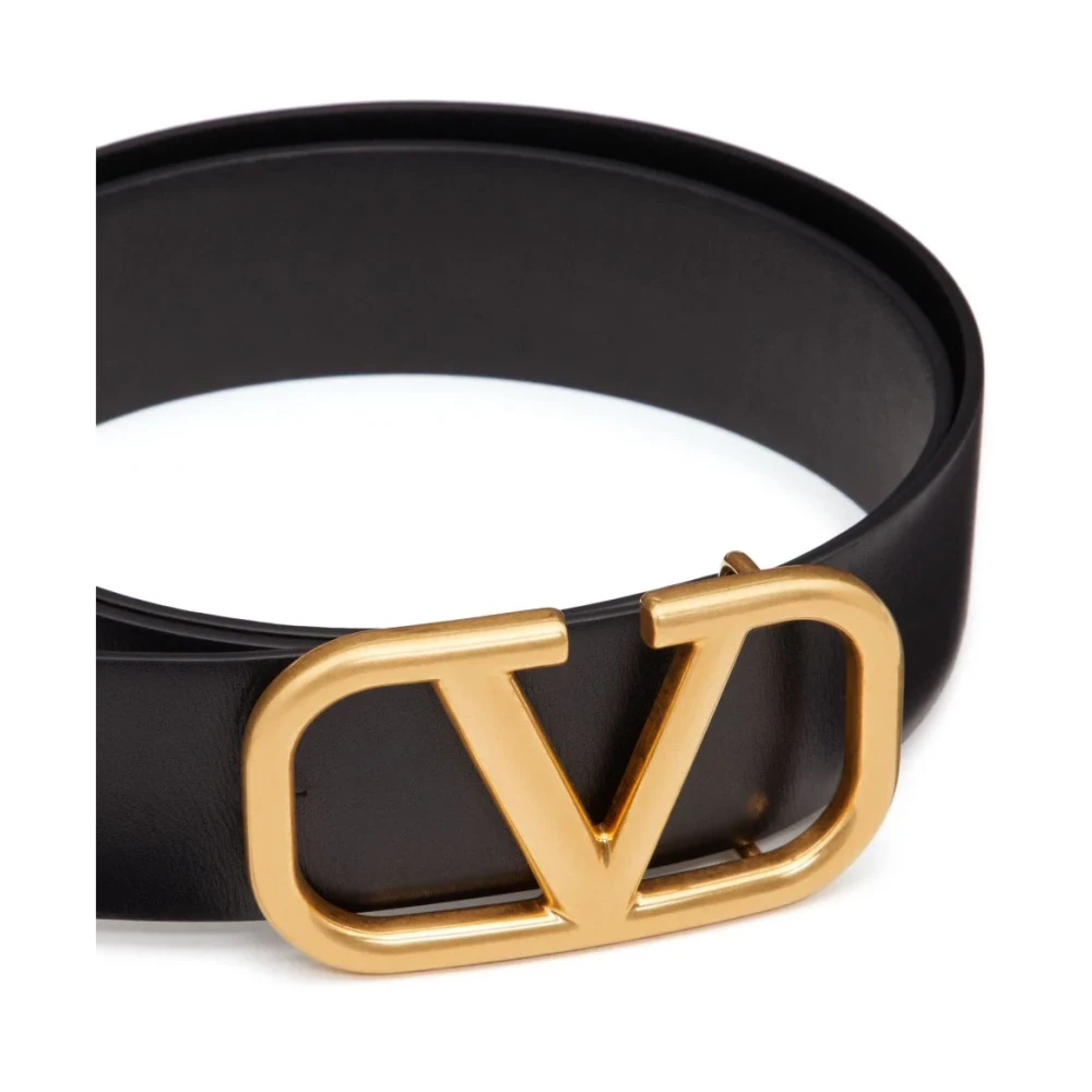 Valentino Garavani Zwart VLogo Signature Riem Antiek Goud Black Heren