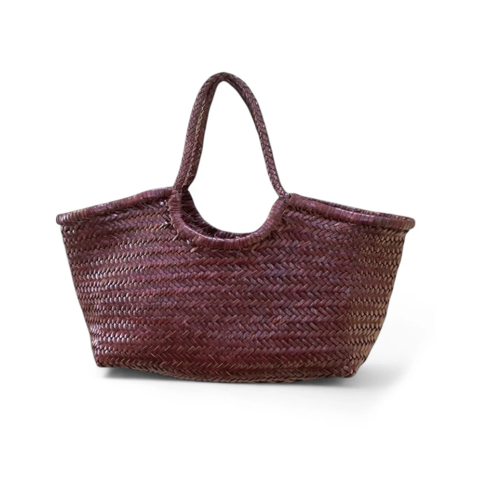 Dragon Diffusion Handgeweven leren tas Brown Dames