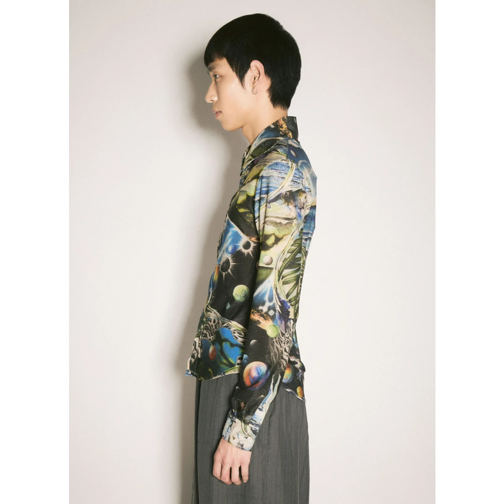 Martine Rose Glitter Grafisch Print Stretch Shirt Multicolor Heren