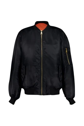 Nylon Bomber med attityd-broderi