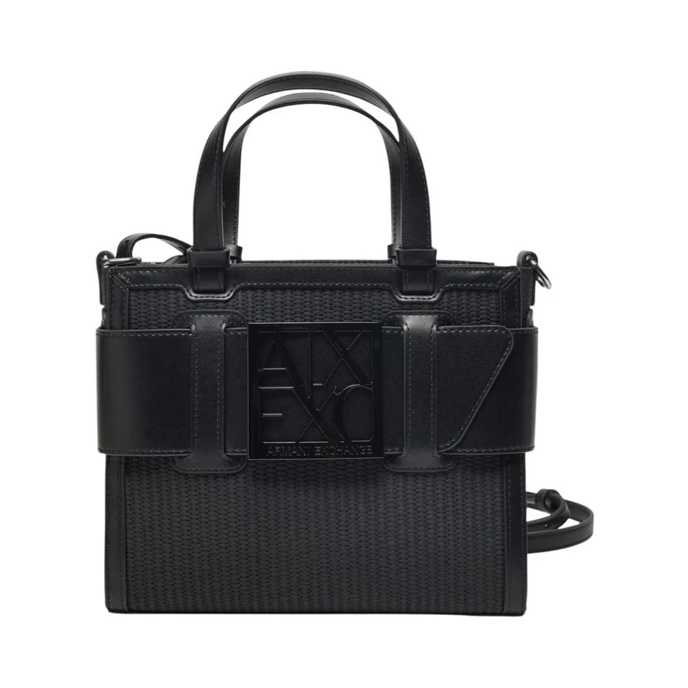 Armani Exchange Women's Black Handbag With Shoulder Strap And Spacious Interior