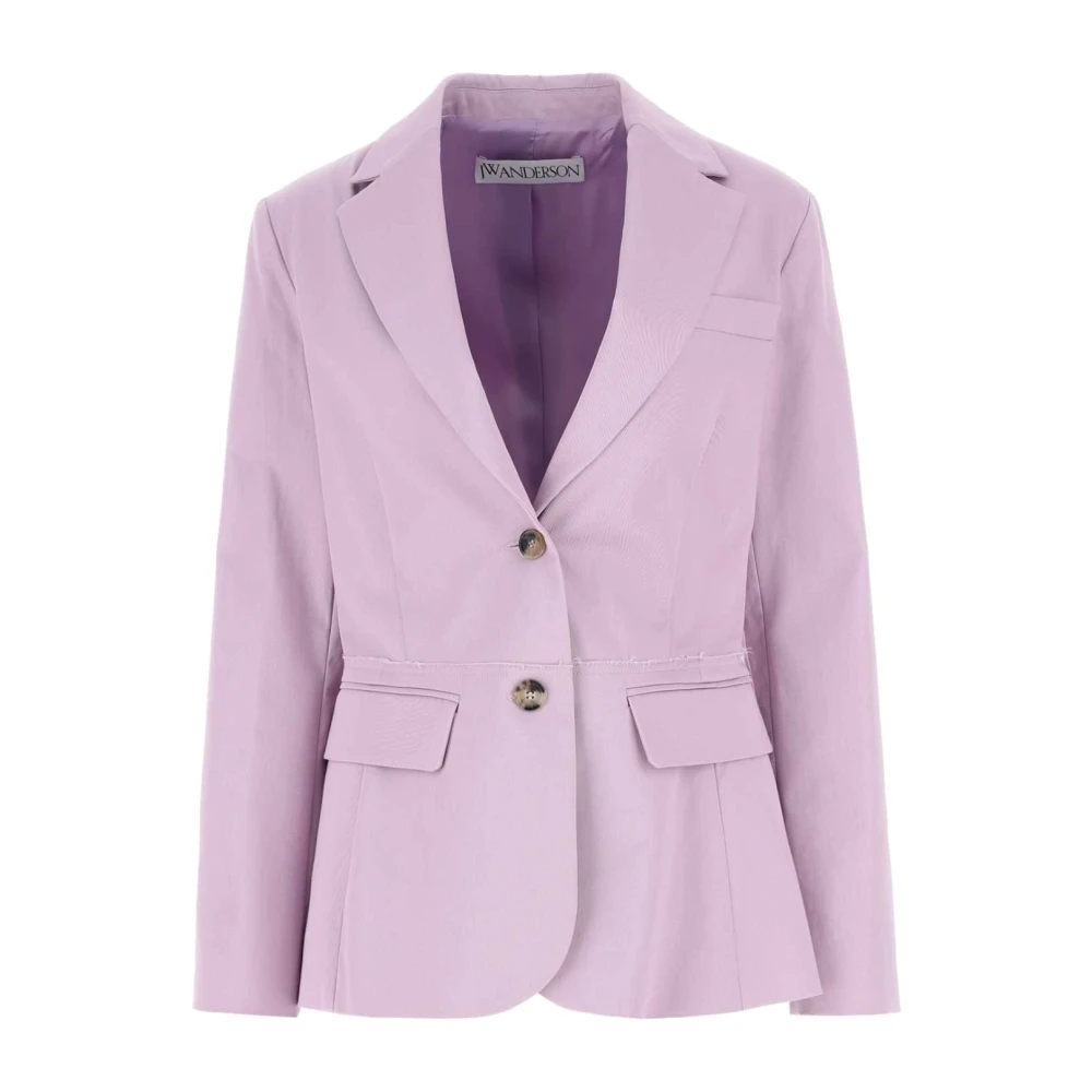 Jw Anderson Vrouw Purper Lila Stretch Katoenen Blazer