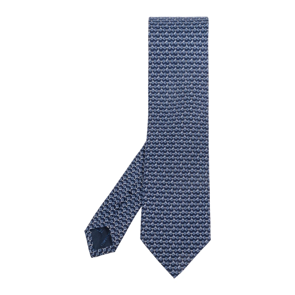 Salvatore Ferragamo Zijden stropdas Blue Heren