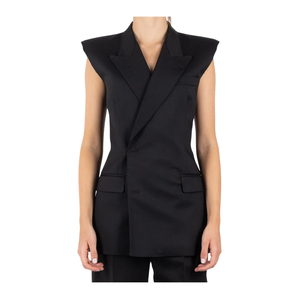 MM6 Maison Margiela Zwart Polyester Gilet Black Dames