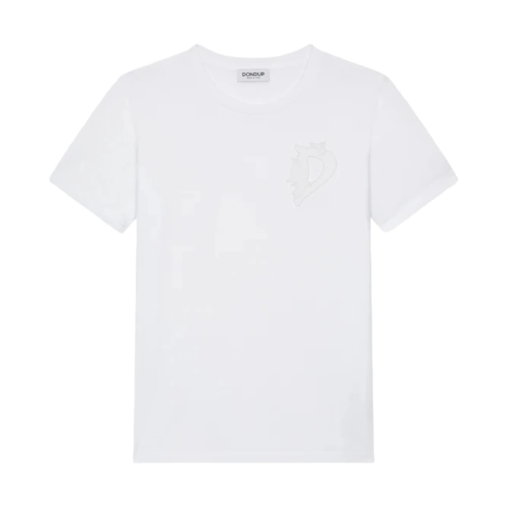 Dondup Wit T-shirt met Geborduurd Logo White Dames