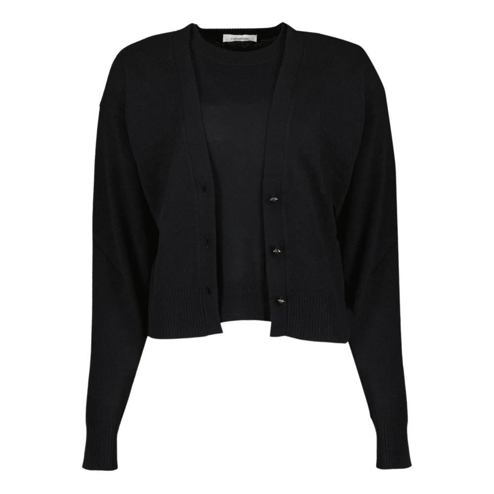 Rabanne Women's Black Wool Jumper - Cardigans - S - Knitwear