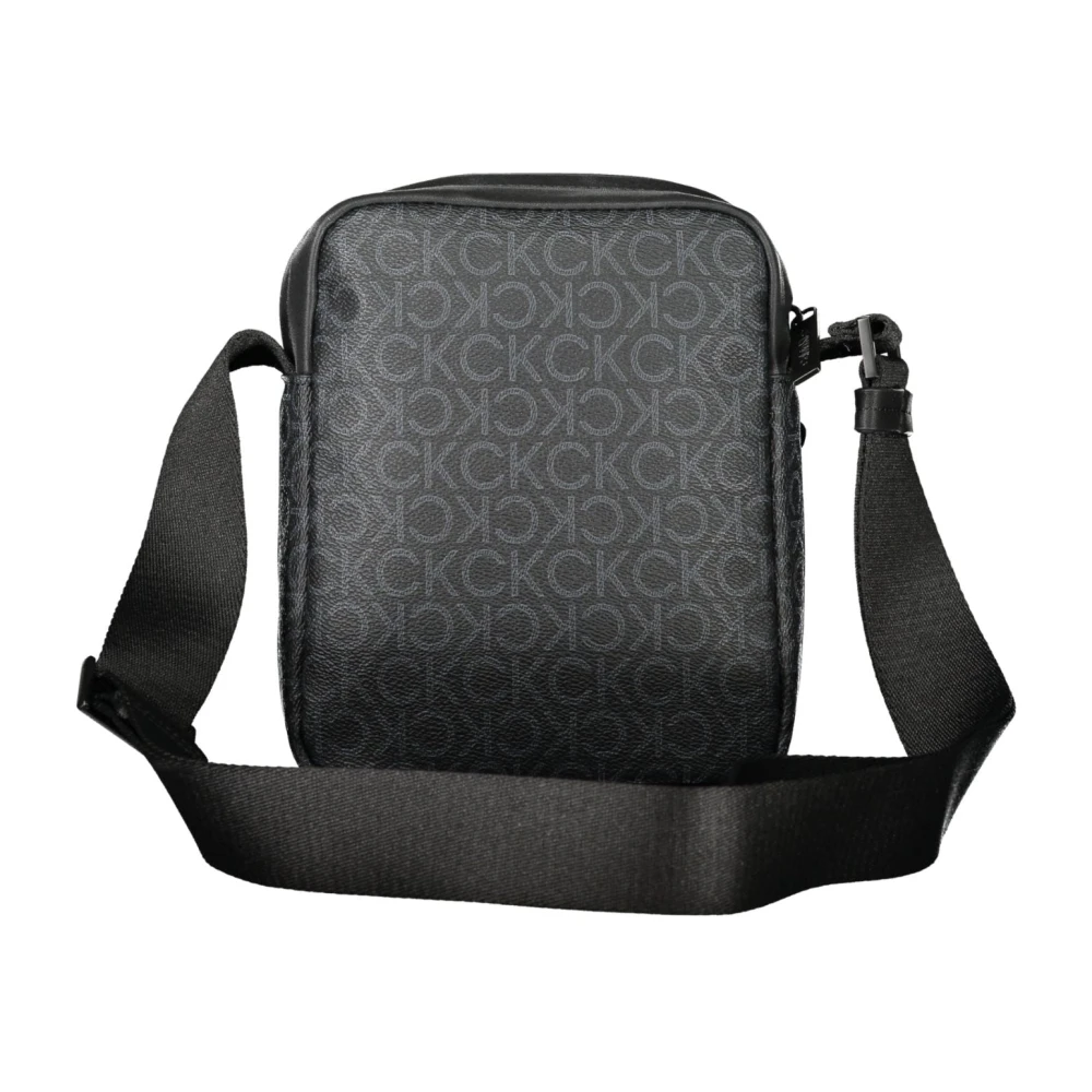 Calvin Klein Zwarte Schoudertas met Ritssluiting Black Heren