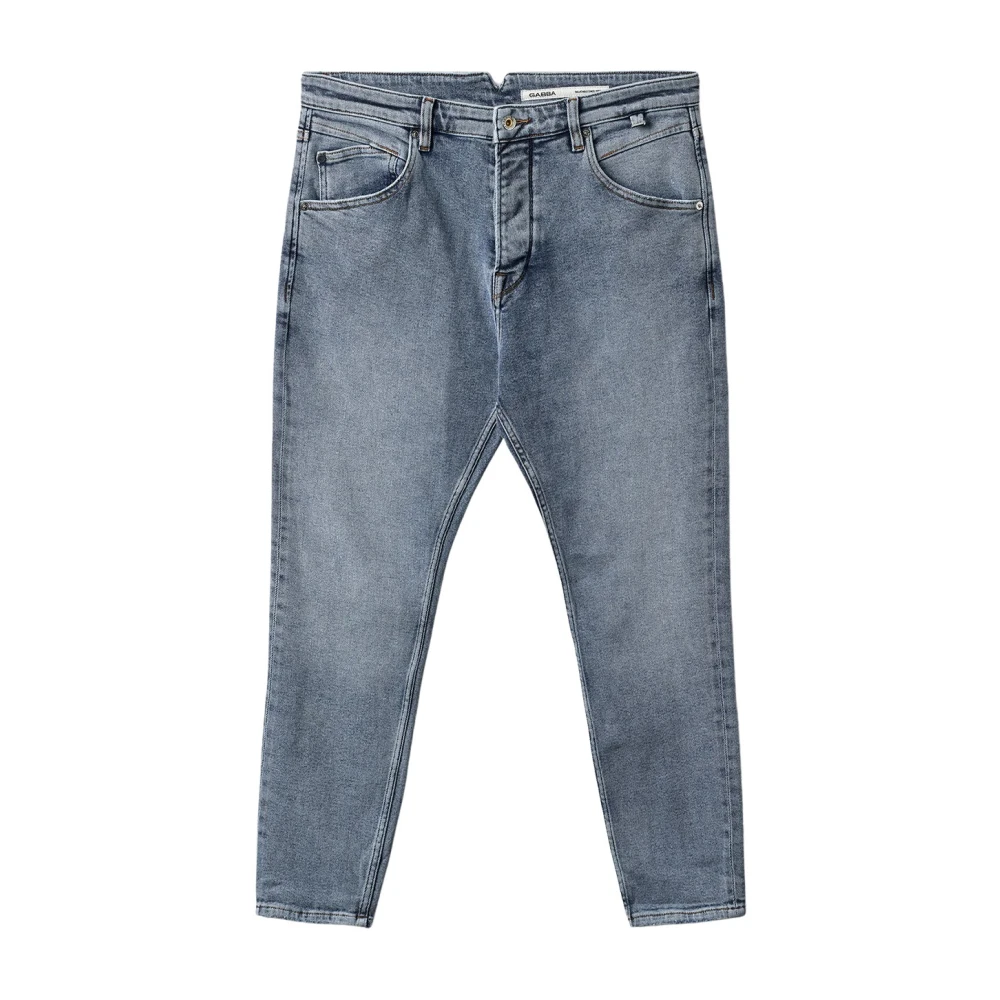 Gabba Faded Stretch Jeans Blauw Tapered Been Blue Heren