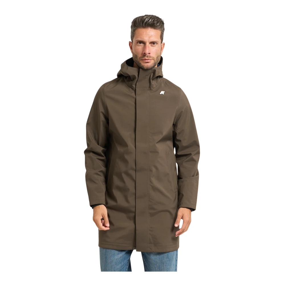 K-Way Men's Green Waterproof Windproof Jacket - Parkas - 2XL - Coats
