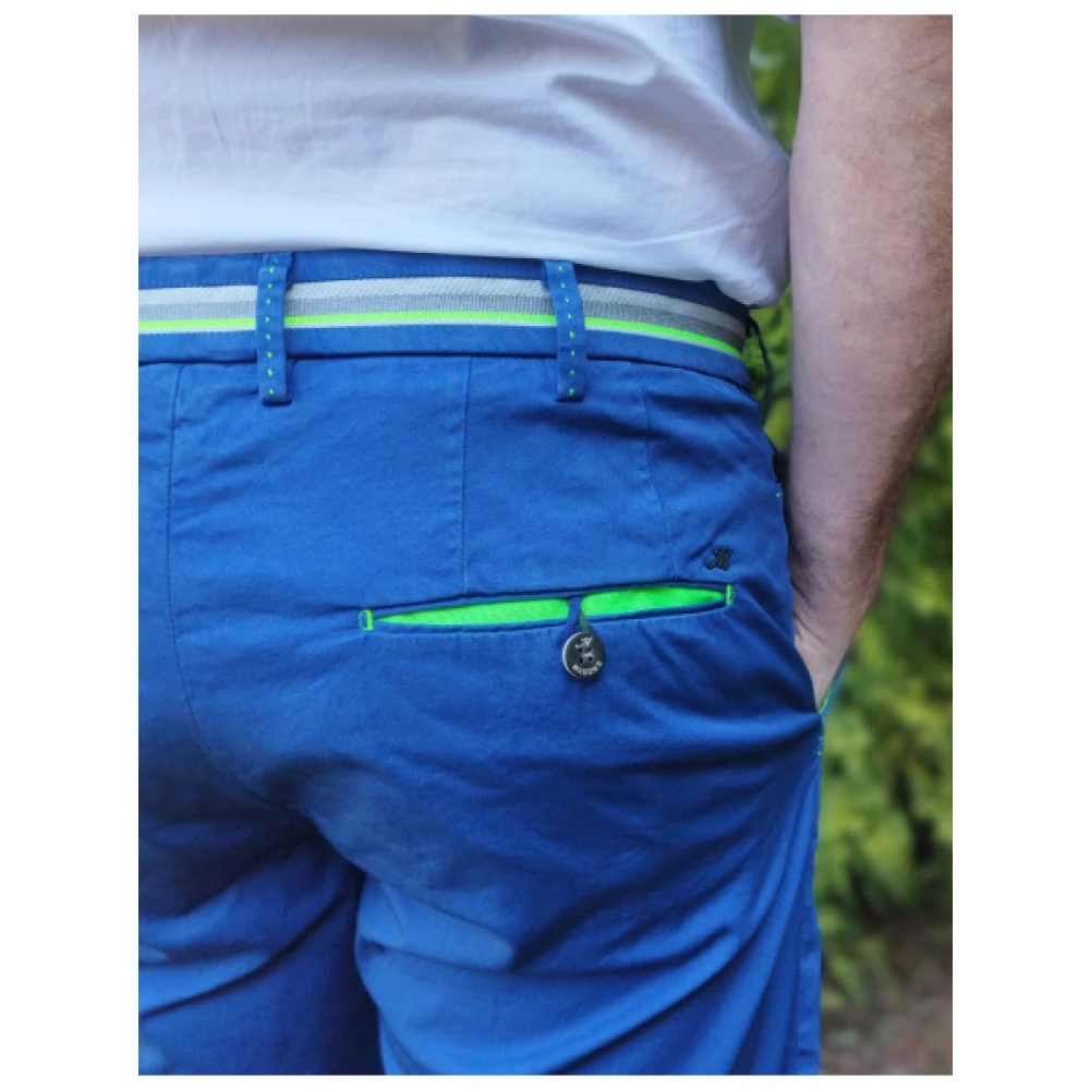 Mason's Stretch Chino Bermuda Shorts Blue Heren