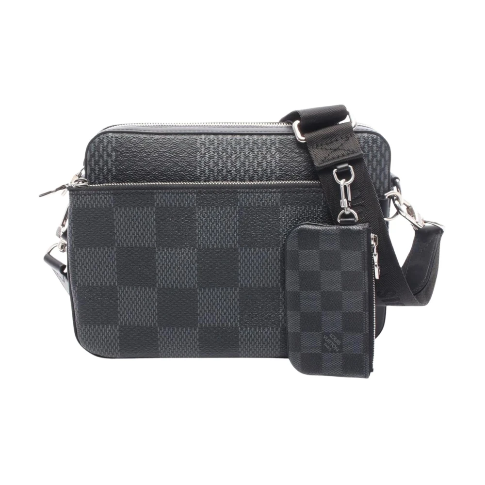 Louis Vuitton Vintage Women's Black Pre-Owned Vintage Monogram Crossbody Bag With Pouch