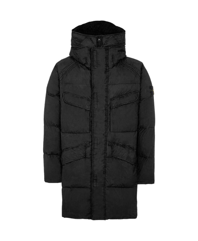 veste-noire-en-nylon-avec-capuche