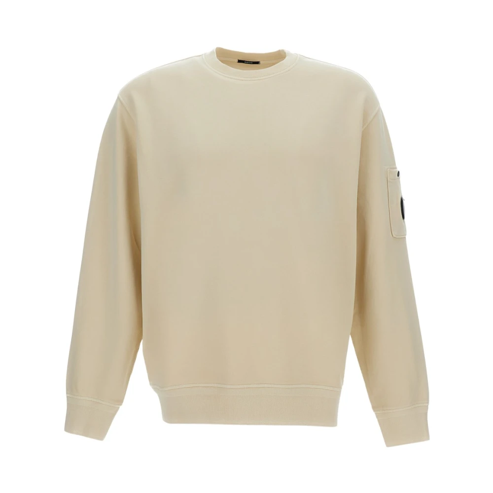 C.p. Company Men's Beige Diagonal-Texture Cotton Sweatshirt - Sweatshirts - S - Sweatshirts & Hoodies