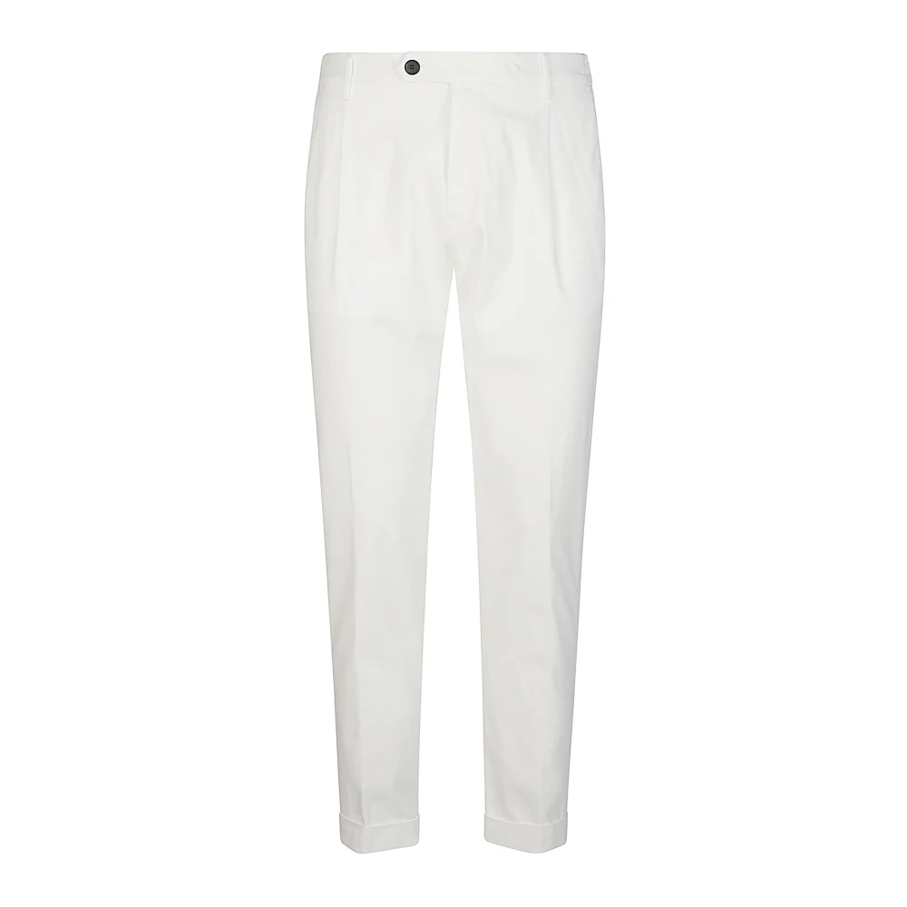 Eleventy Men's White Chinos, W32, Stretch Cotton Chino Trousers