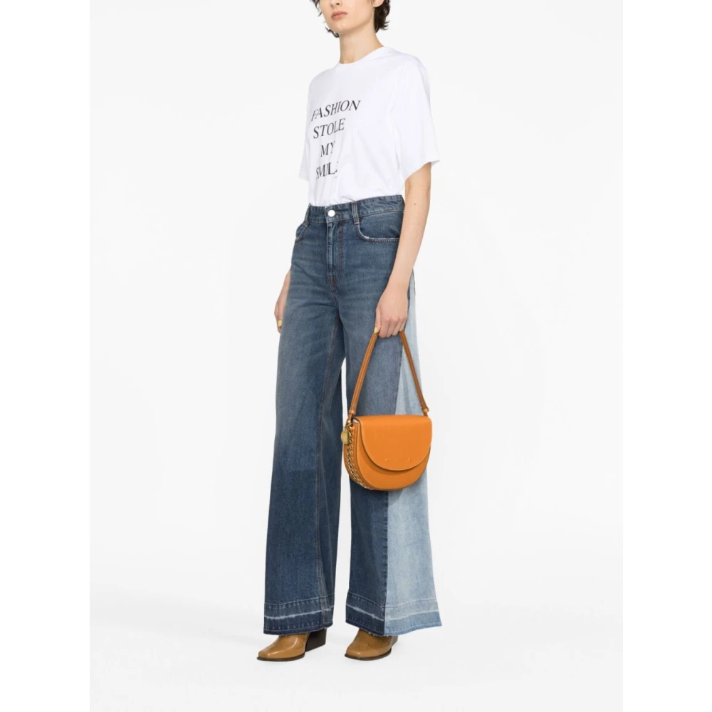 Victoria Beckham Slogan-Print Biologisch Katoenen T-Shirt White Dames