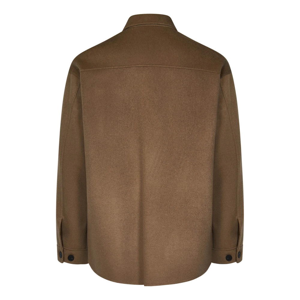 Low Brand Kameel Wollen Shirt Aw24 Brown Heren