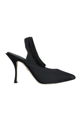 Svarta Stretch Slingback Klackar