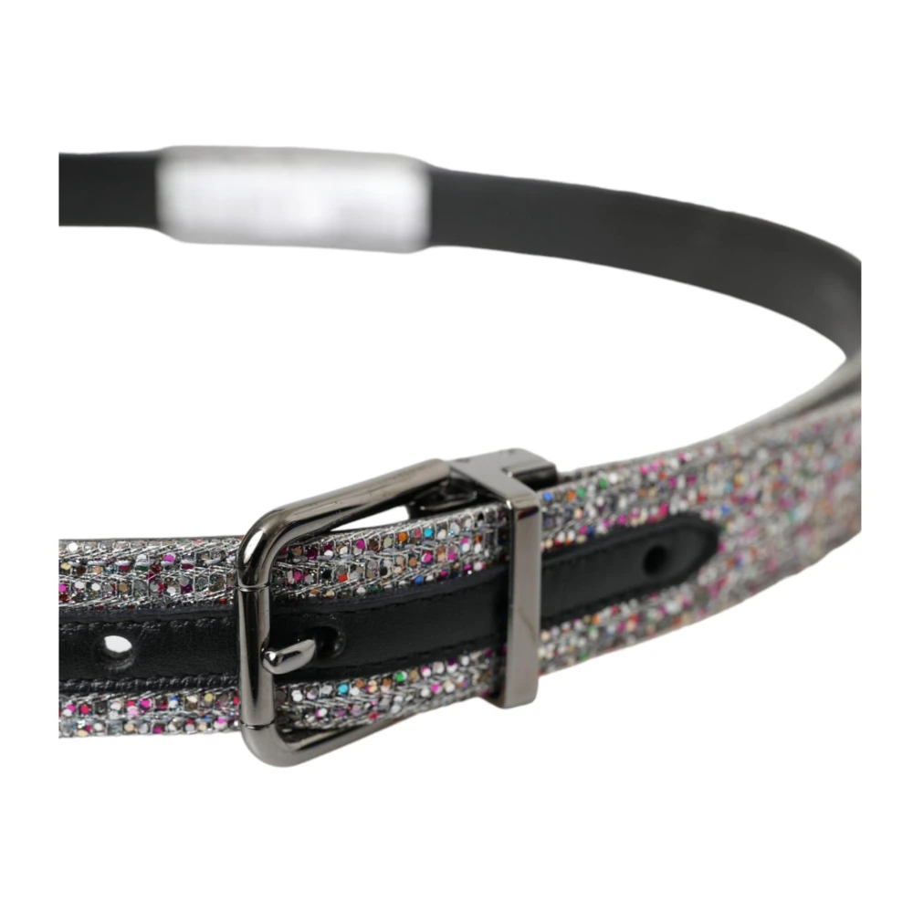 Dolce & Gabbana Metalen Gesp Versierde Riem Gray Heren