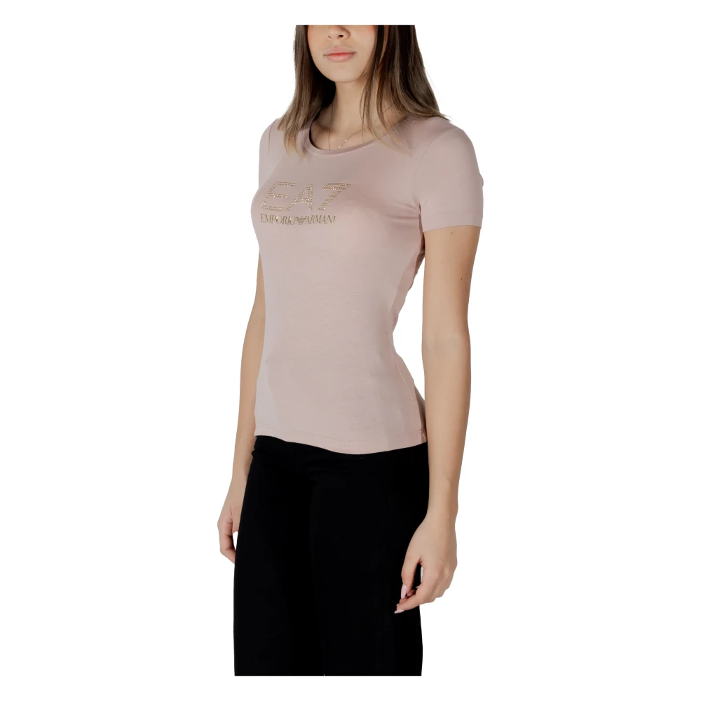 Emporio Armani EA7 Korte T-shirt voor vrouwen Pink Dames