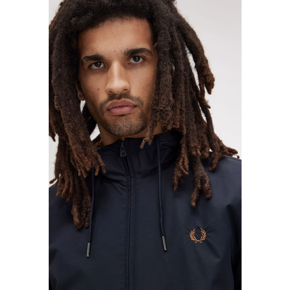 Fred Perry Blauwe Brentham Jas met Capuchon Blue Heren