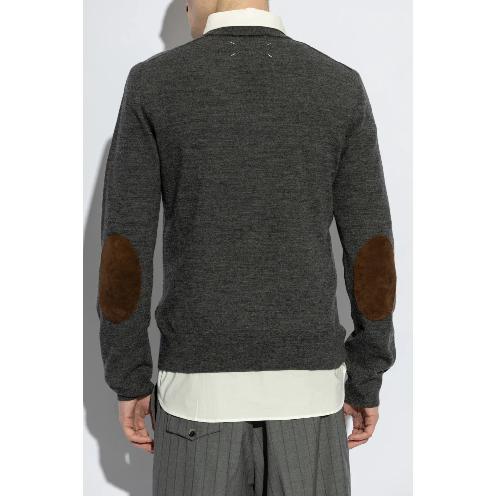Maison Margiela Trui met elleboogpatches Gray Heren