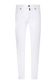Weiße Slim Fit Five Pocket Jeans aus Kurabo Denim