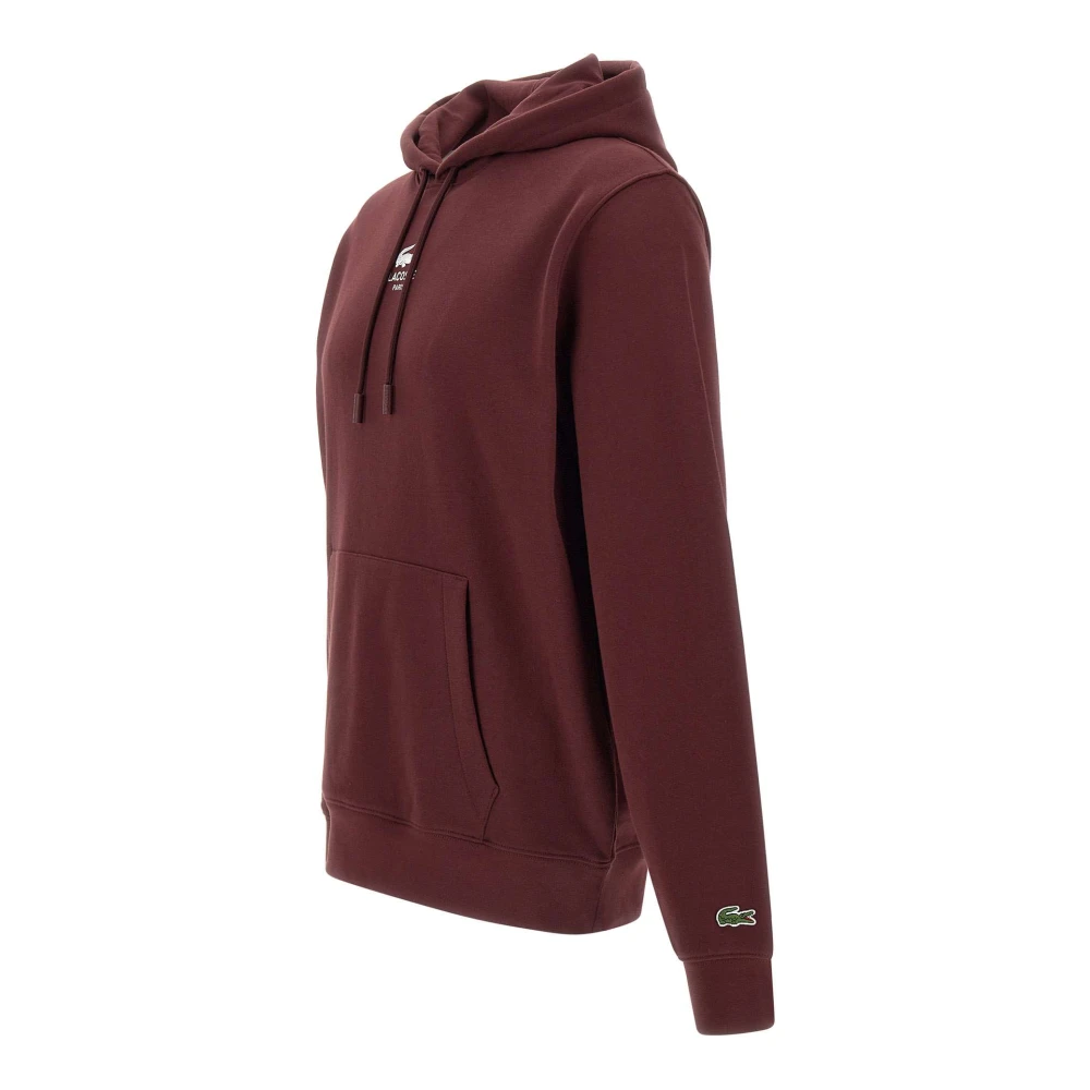 Lacoste Bordeaux Katoenen Sweatshirt met Capuchon Red Heren