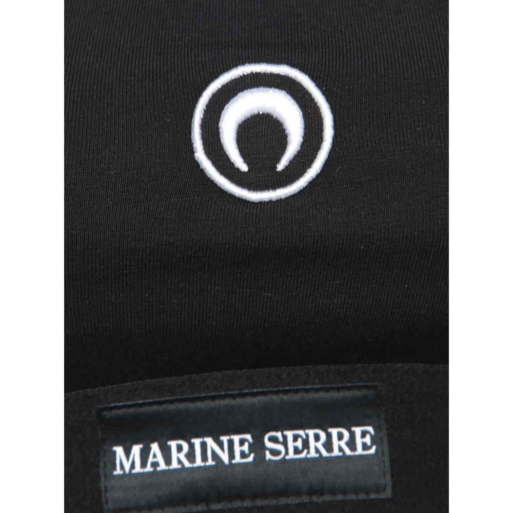 Marine Serre Mouwloze Katoenen Top met Maanlogo Black Dames