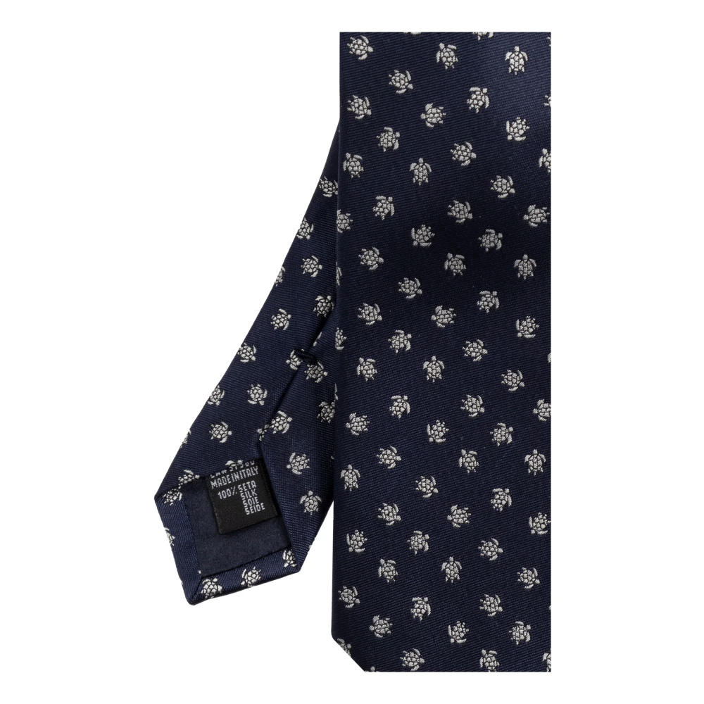 Giorgio Armani Zijden stropdas met schildpadmotief Blue Heren