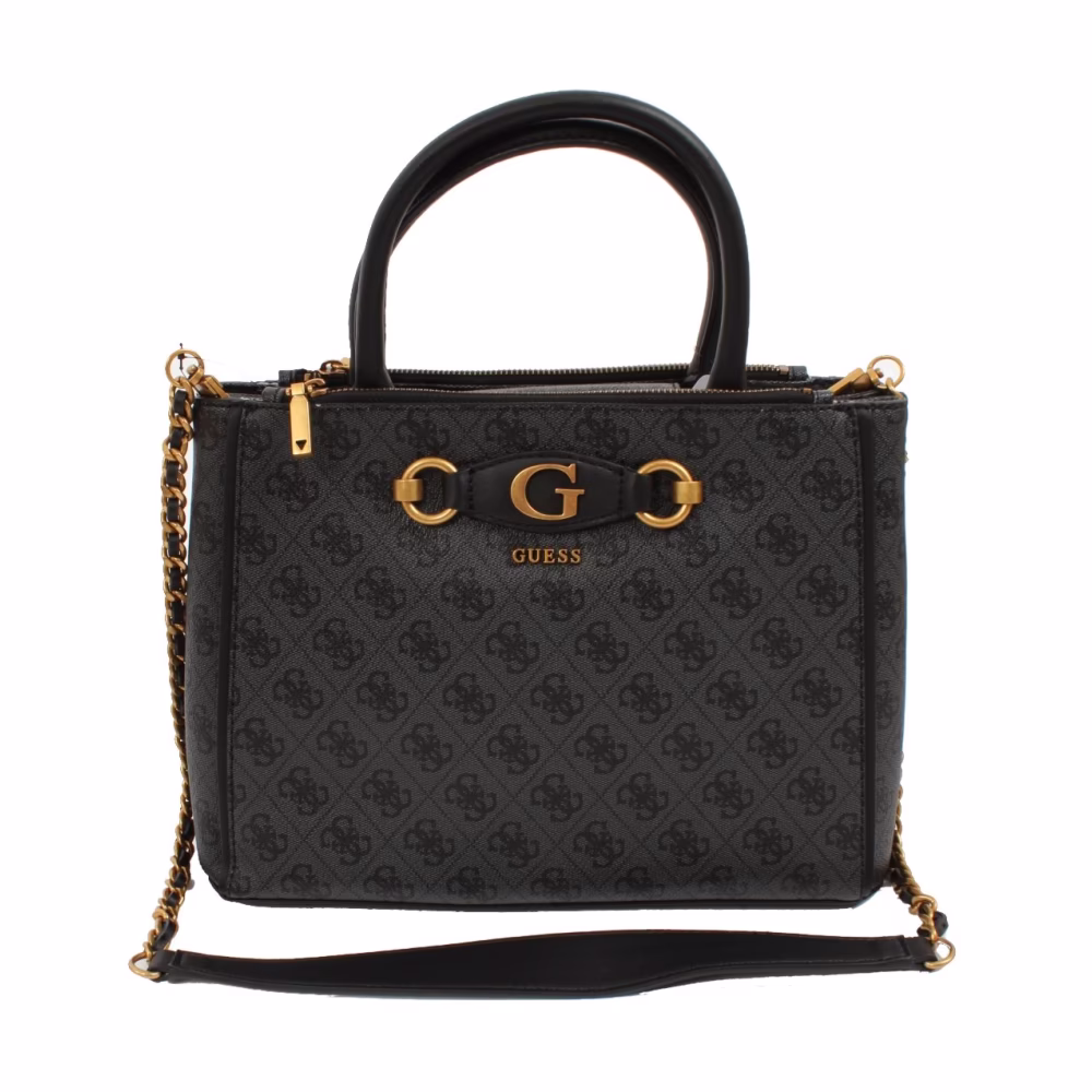 Schwarze Kunstleder Hand- und Schultertasche für Damen