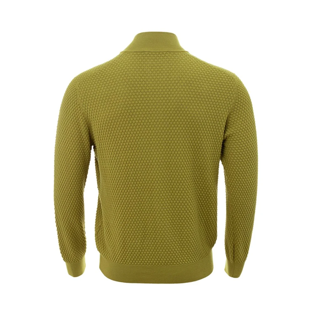 Gran Sasso Elegante Gele Katoenen Cardigan Yellow Heren