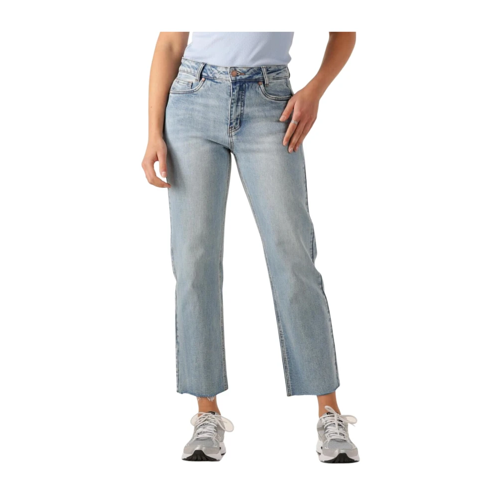 My Essential Wardrobe Klassieke High Straight Leg Jeans Blue Dames