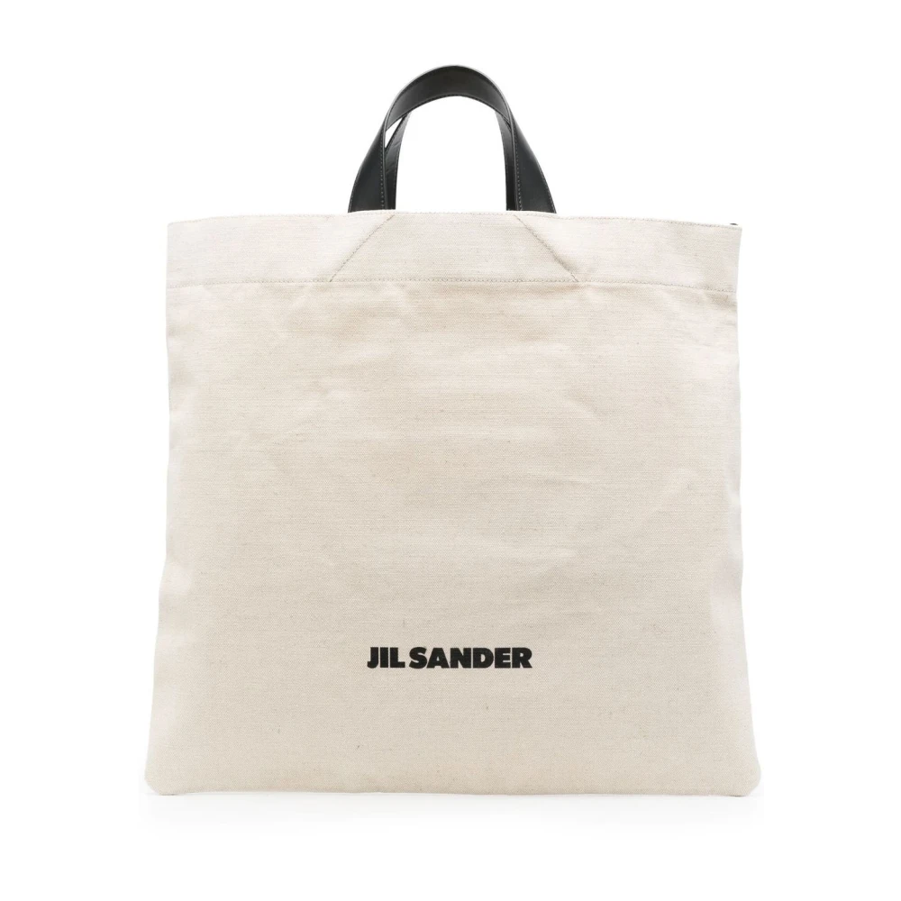 Beige Logo-Print Tote Bag