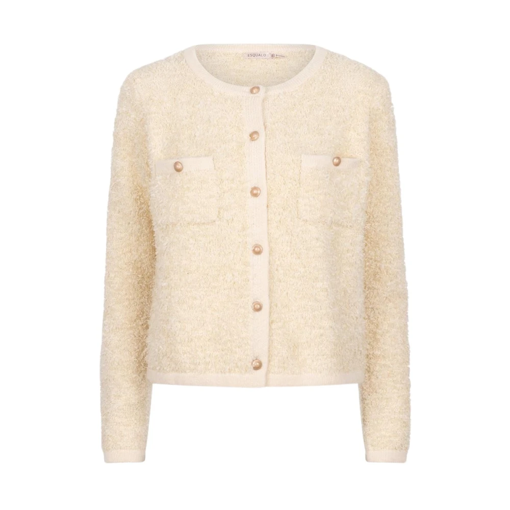 Esqualo Beige Cardigan Tape Garen Beige Dames
