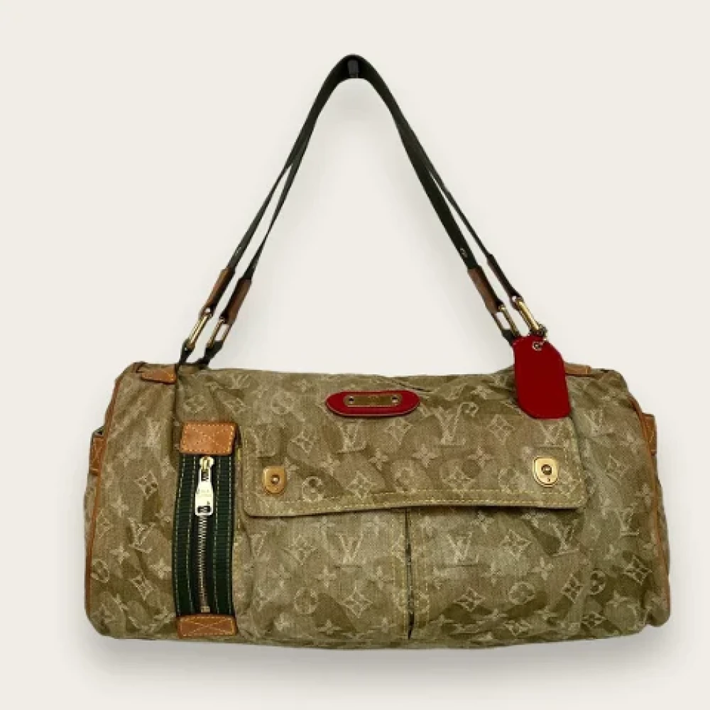 Louis Vuitton Vintage Pre-owned Denim shoulder-bags Brown Dames