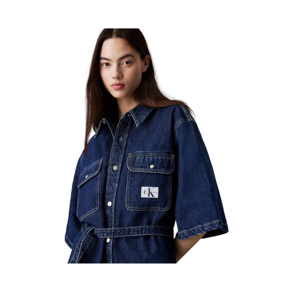 Calvin Klein Jeans Korte Jurk Blue Dames