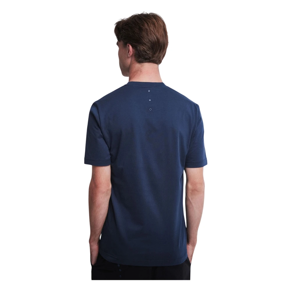 Premiata Katoenen T-shirt met korte mouwen en logo Blue Heren