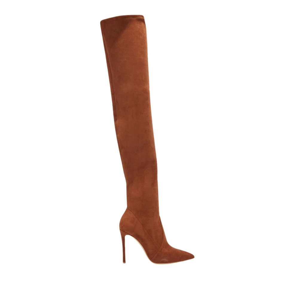 Casadei Vrouw Bruin Schoenen Dames, 39 Eu, Leer, Julia Overknee Laarzen