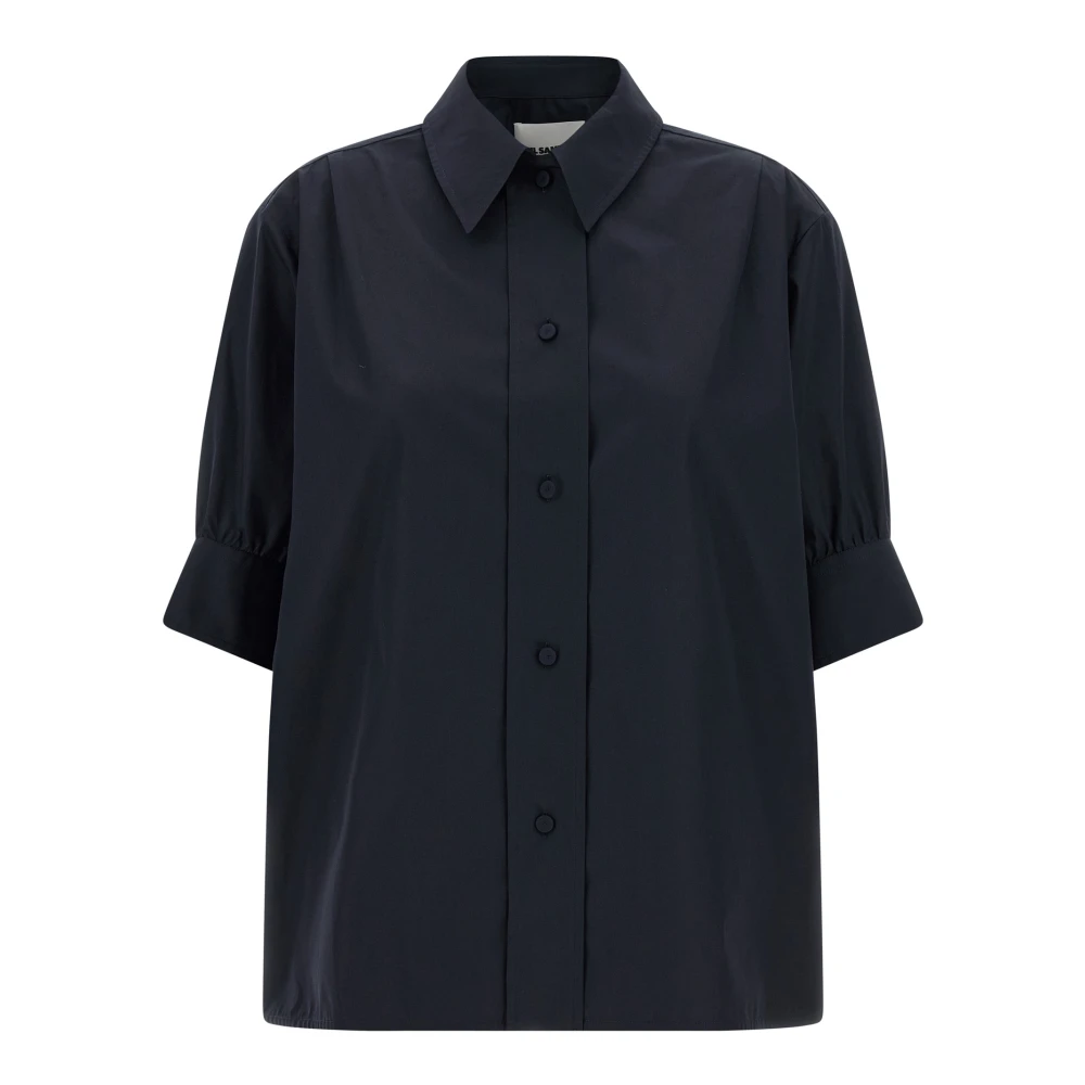 Jil Sander Femme Bleu Blouses Et Chemises, Taille: 38 Fr Cotton Poplin Shirt