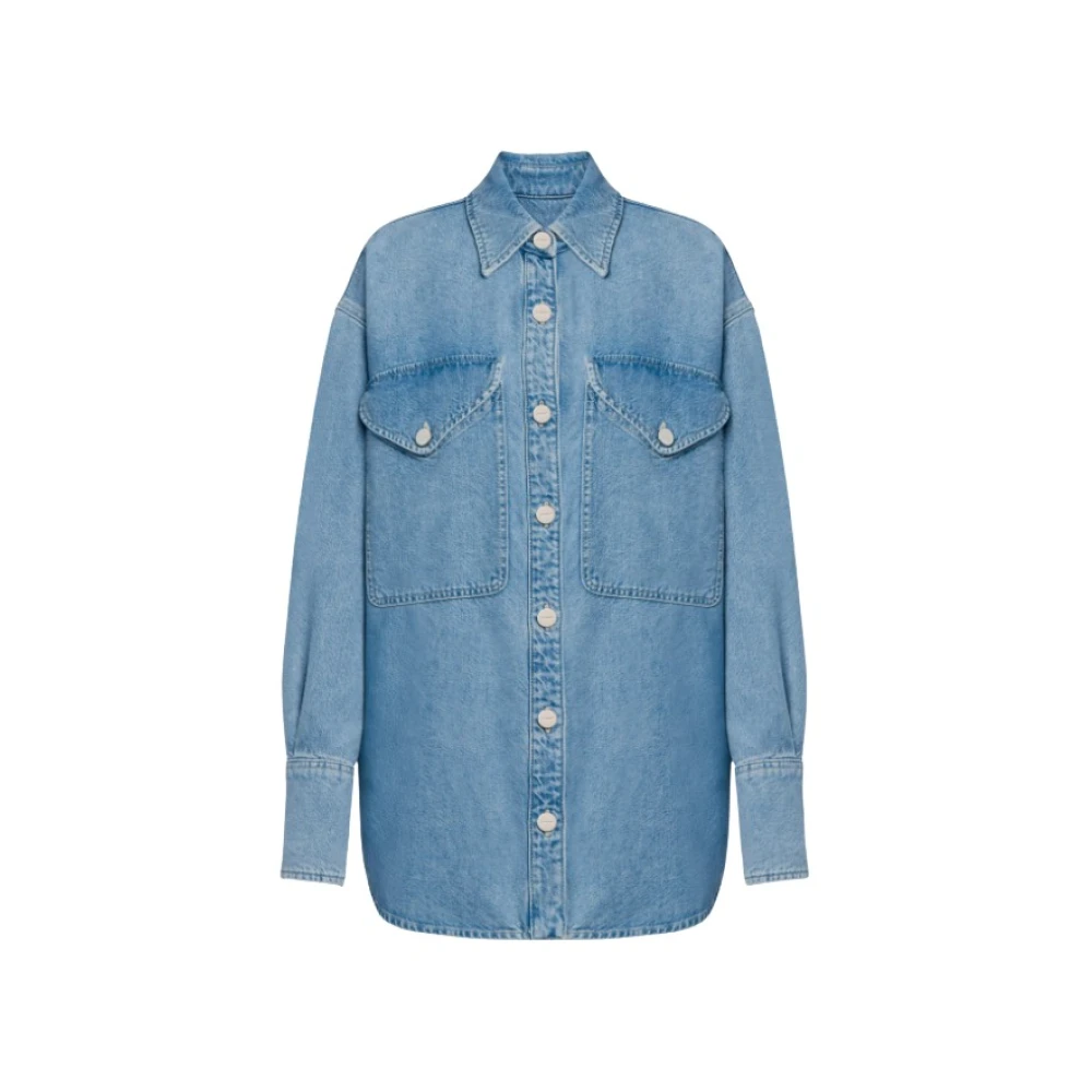 Dondup Women's Blue Shirts, M, Camicia Over