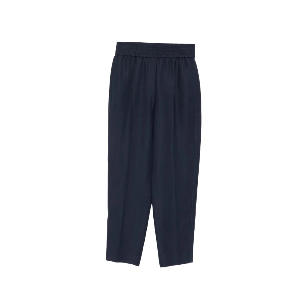 Brunello Cucinelli Women's Blue Pantalone Cropped Trousers