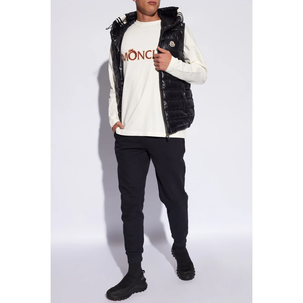 Moncler T-shirt met logo Beige Heren