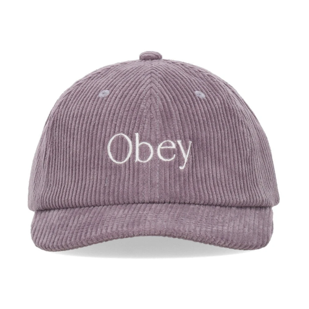 Obey Fluwelen Gebogen Klep Pet Wijnbes Purple Heren