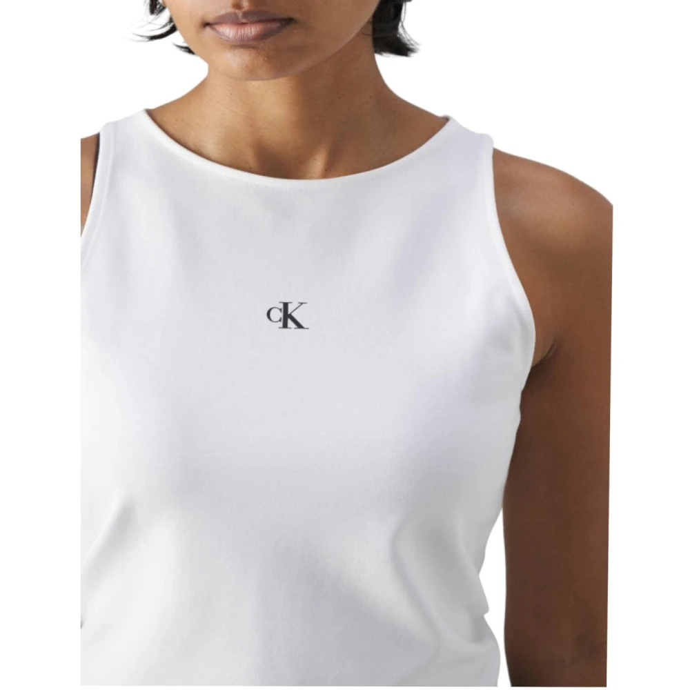 Calvin Klein Retro Moderne Mouwloze Shirt White Dames