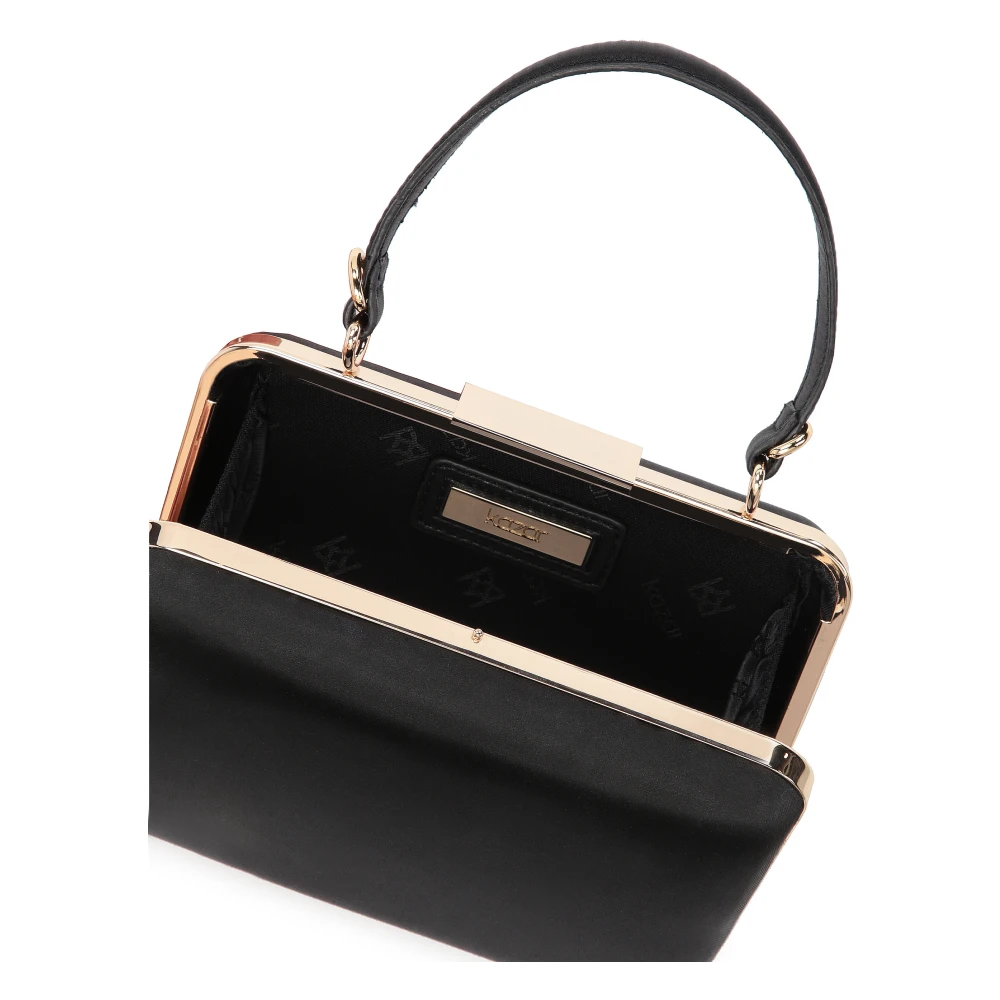 Kazar Elegante Zwarte Stoffen Clutch Tas Black Dames