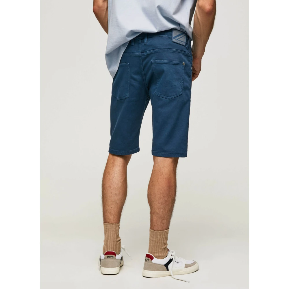 Pepe Jeans Katoenen Bermuda Gymdigo Slim Fit Blue Heren
