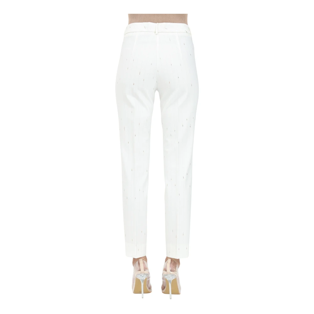 Simona Corsellini Elegante witte broek met gouden details White Dames