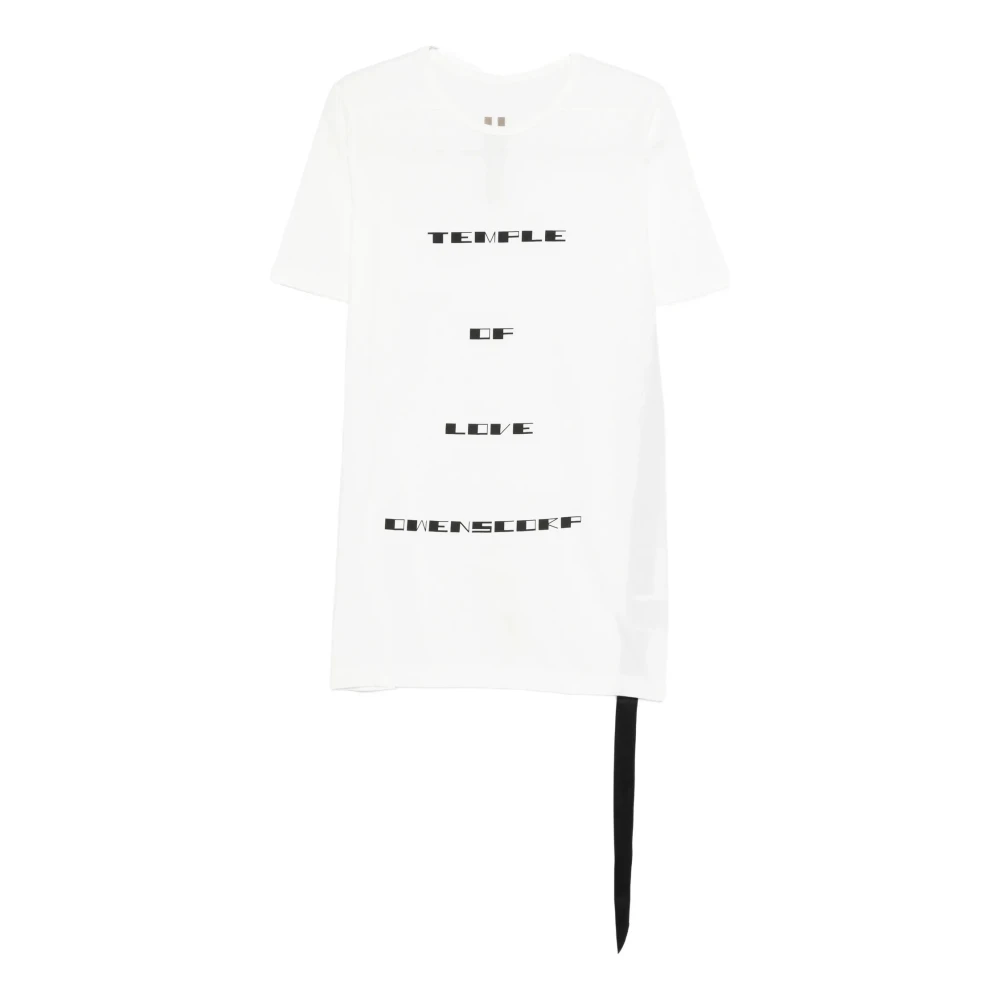 Rick Owens White T-Shirts, Male, Xl, Crew Neck T-Shirt