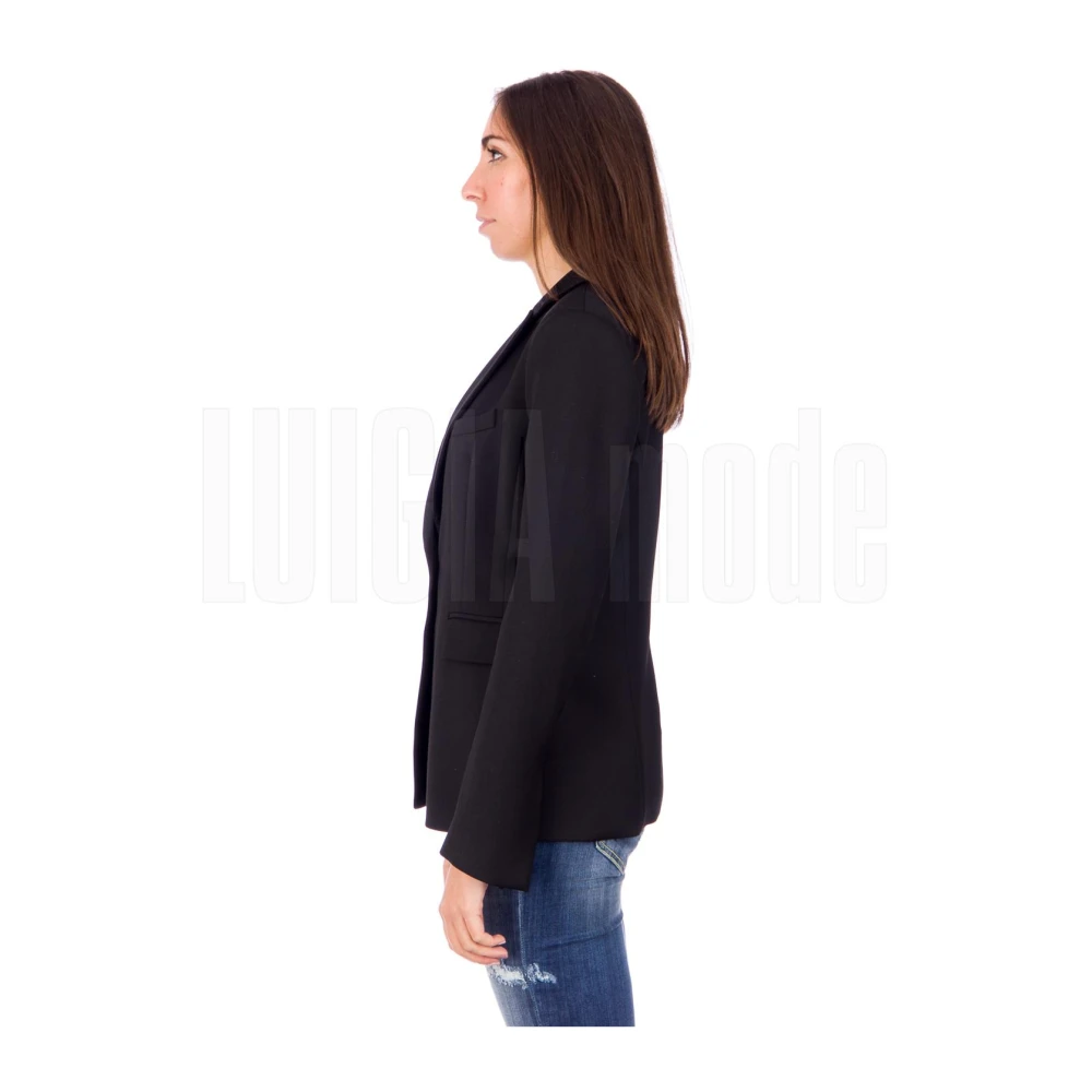pinko Technische Wollen Jas Black Dames