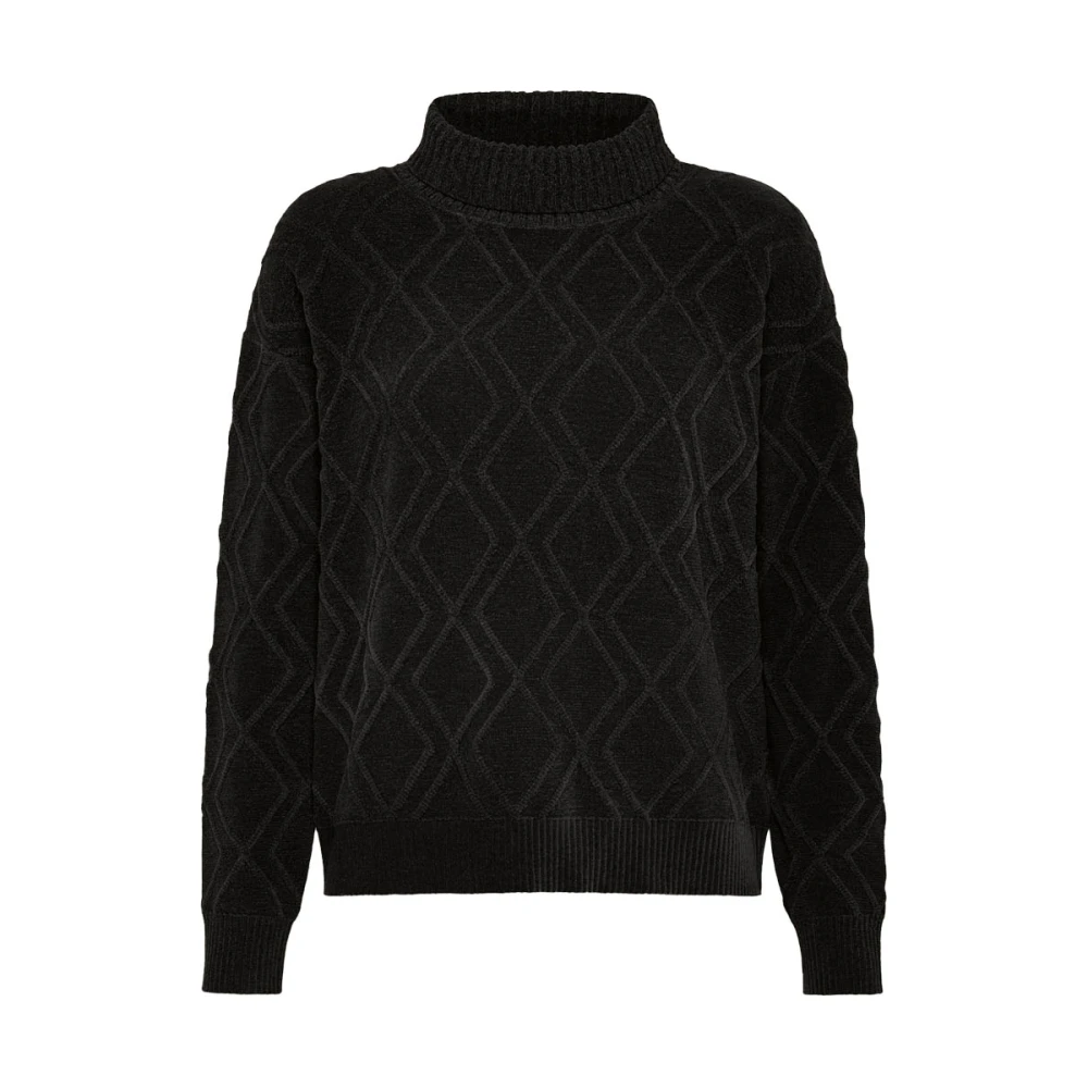 RRD Velvet Fish Volcano Wom Knit Black Dames